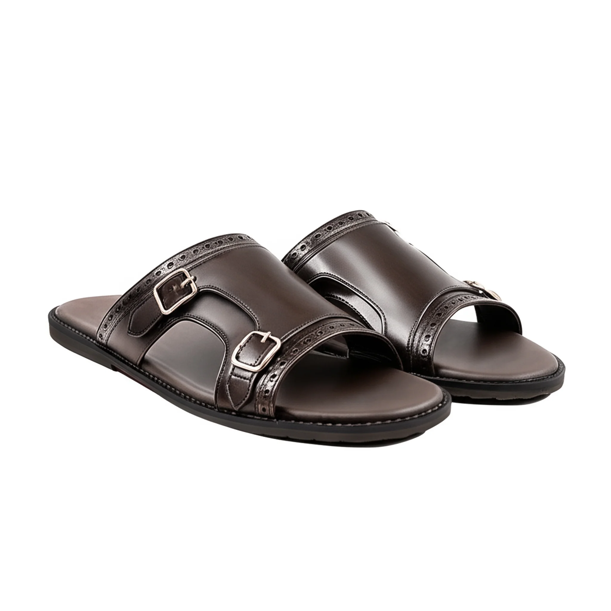 Ozzy - Dark Brown Calf Leather Slipper