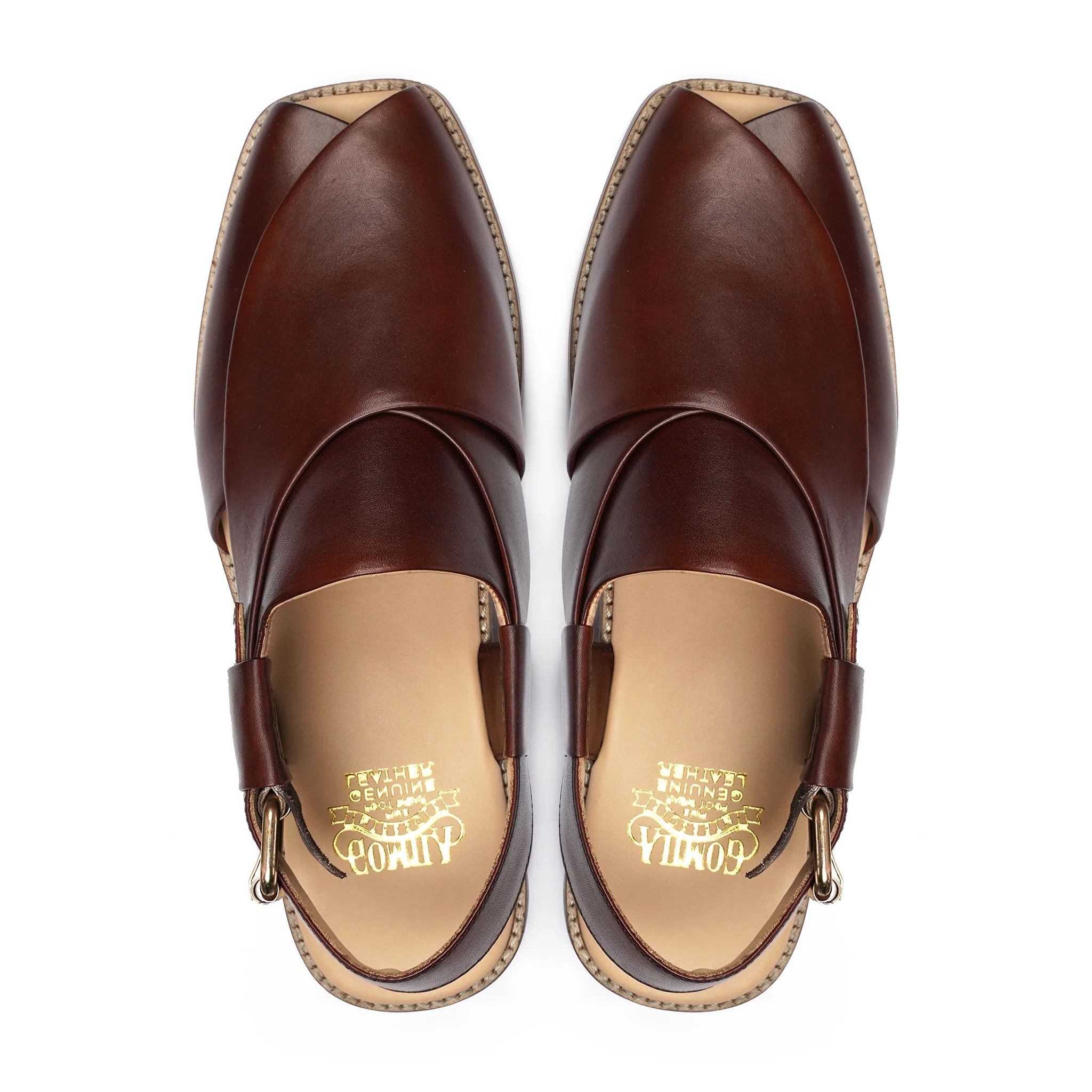 Maho - Men's Dark Brown Calf Leather Sandal - Image 3