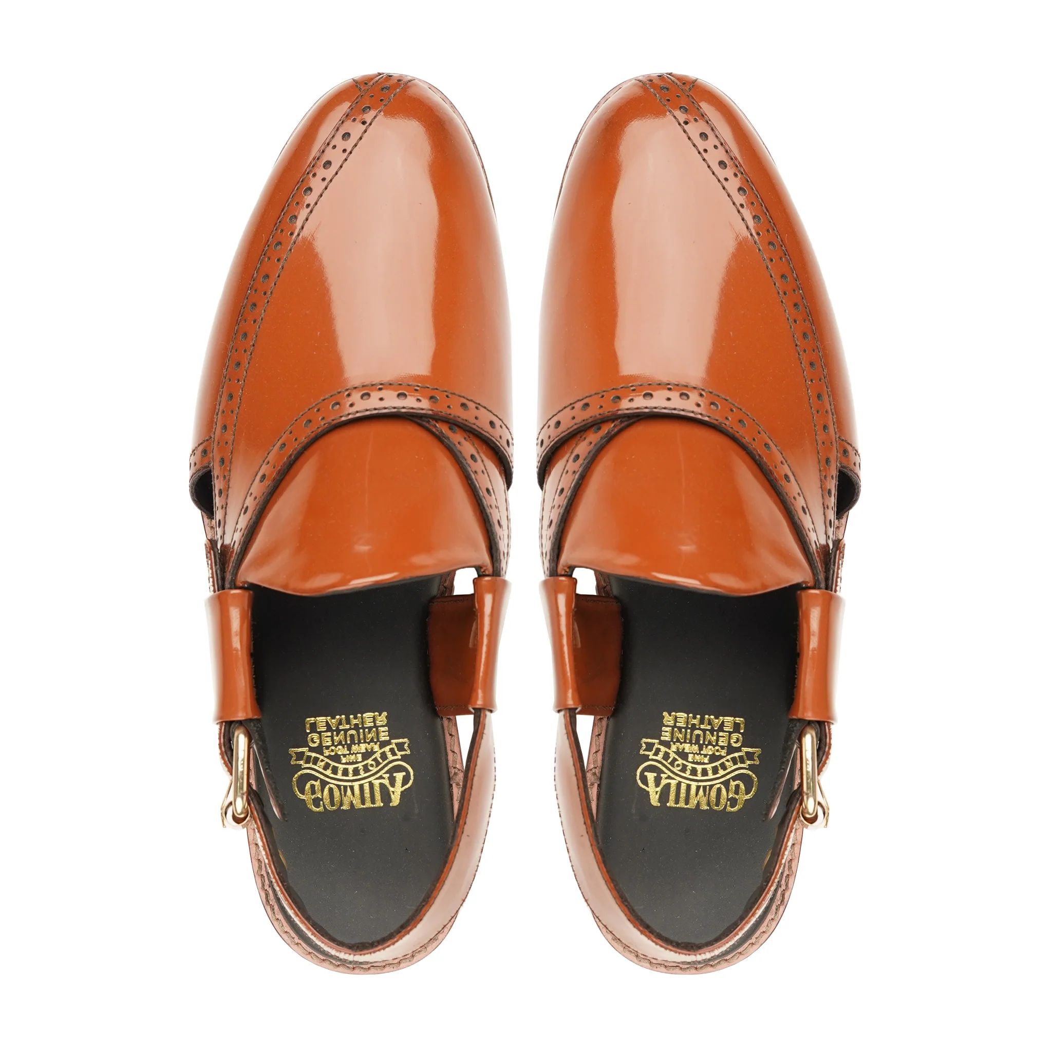 Durban - Men's Tan Box Leather High Shine Sandal - Image 3