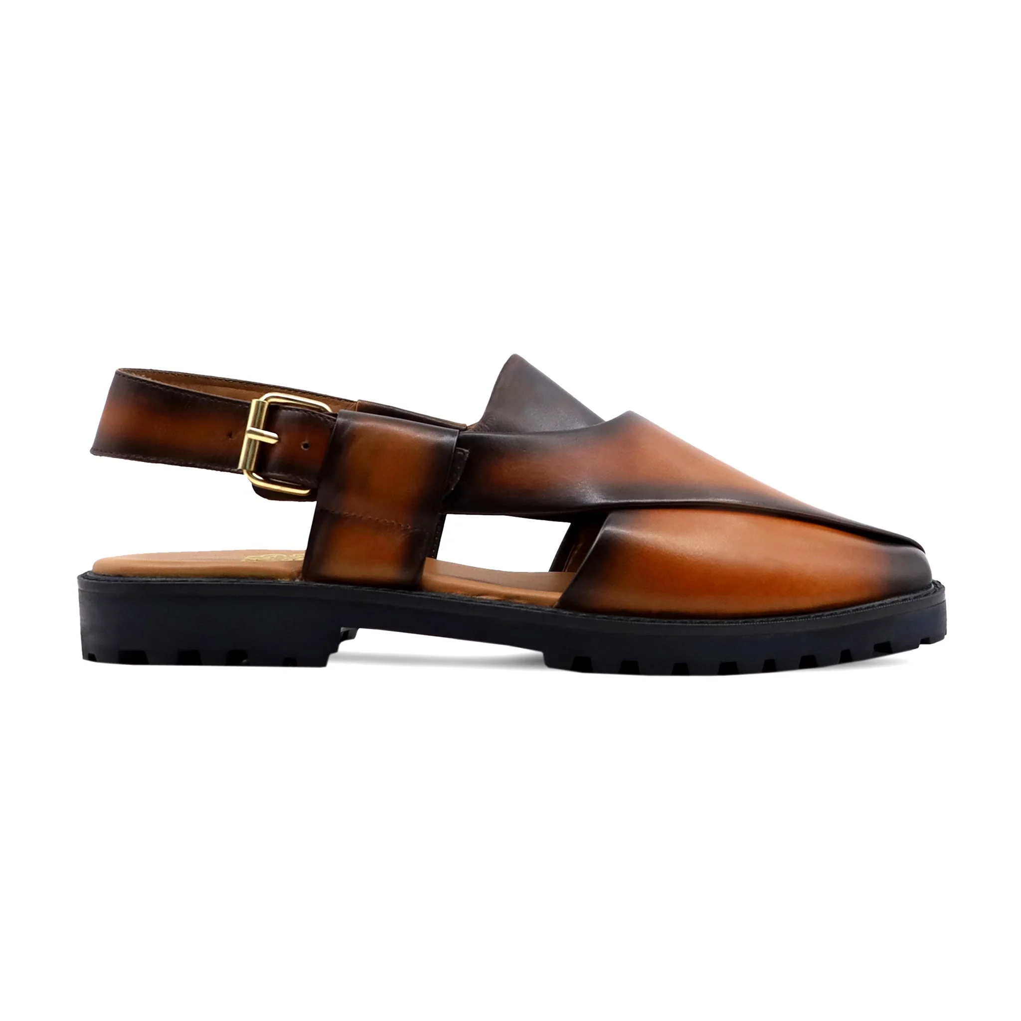 Burgh - Men's Burnished Tan Calf Leather Sandal - Image 2