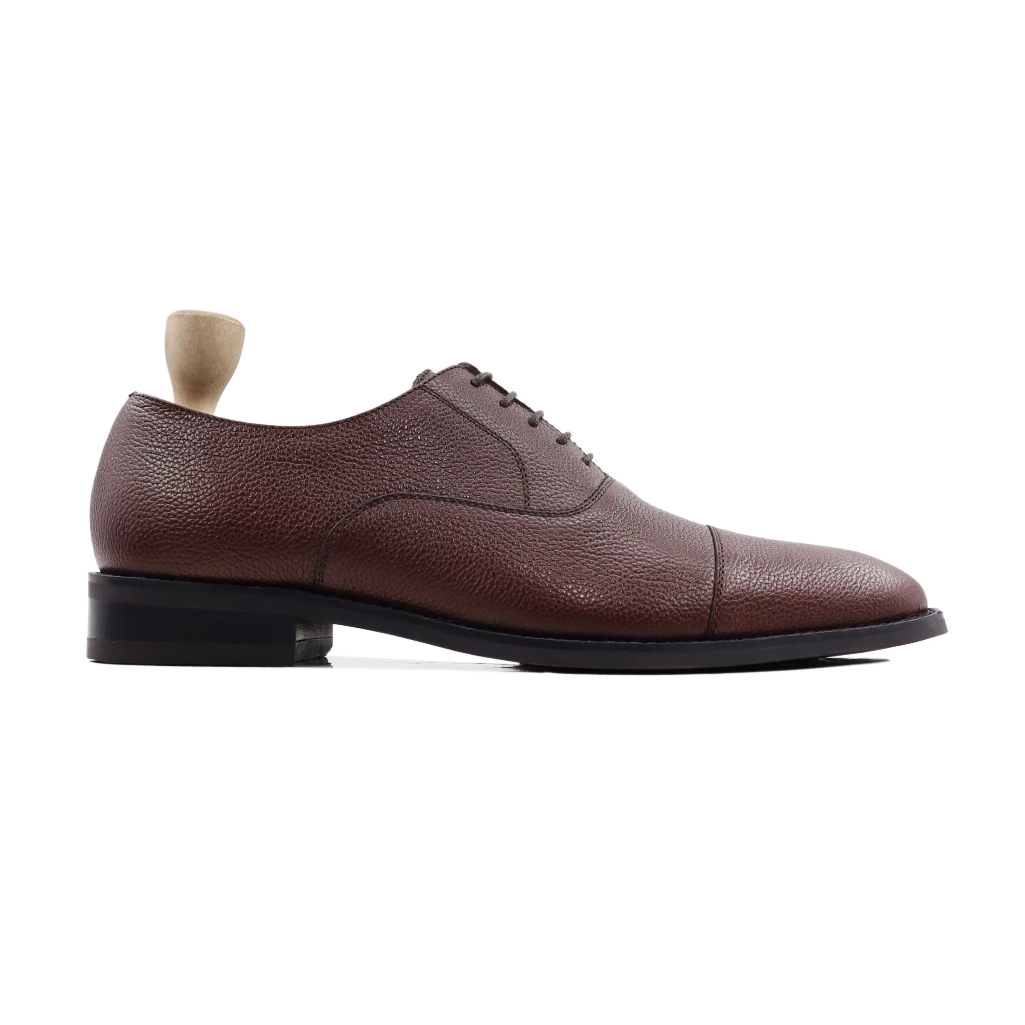 Plock - Men's Oxblood Pebble Grain Leather Oxford Shoe - Image 2