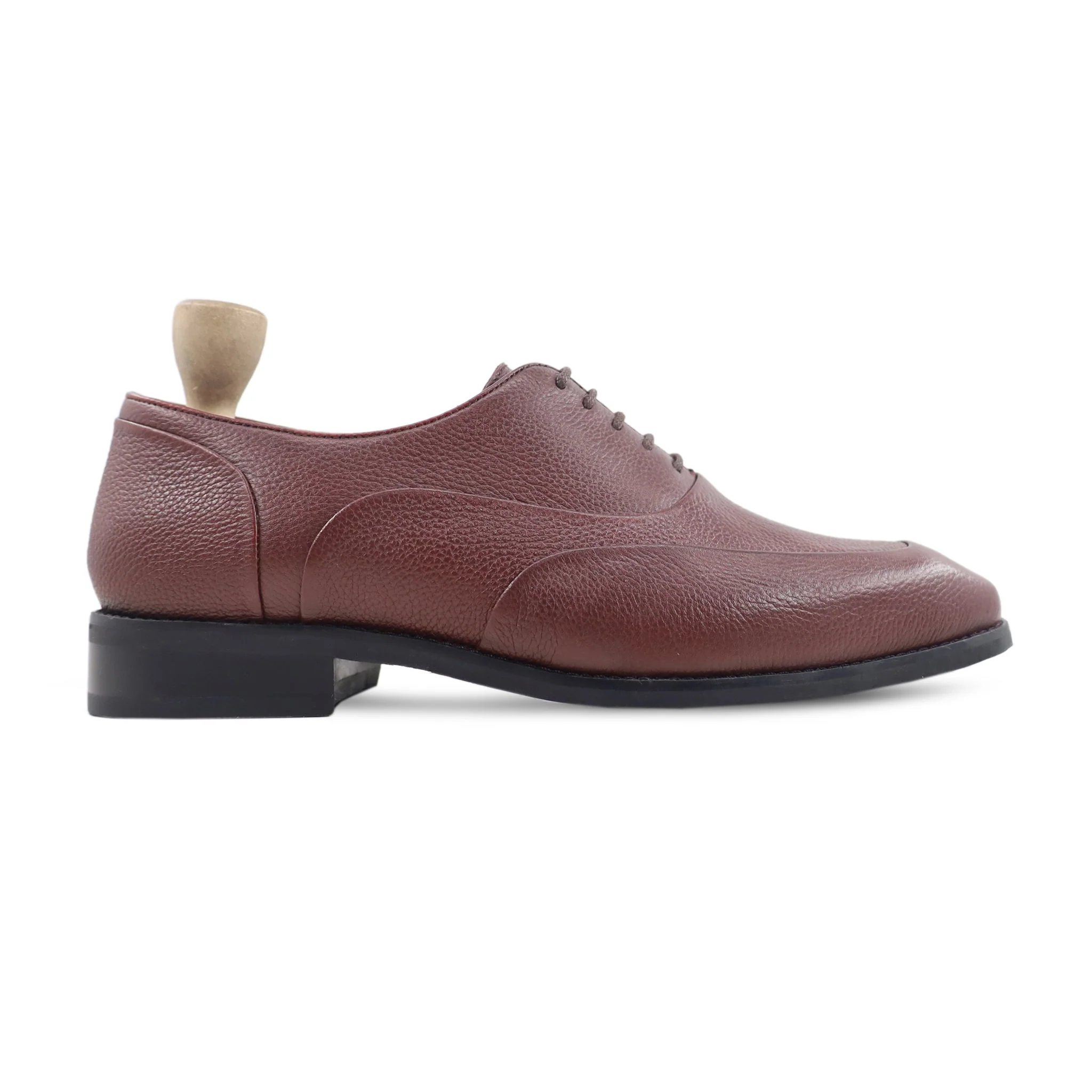 Poligiros - Men's Oxblood Pebble Grain Leather Oxford Shoe - Image 2
