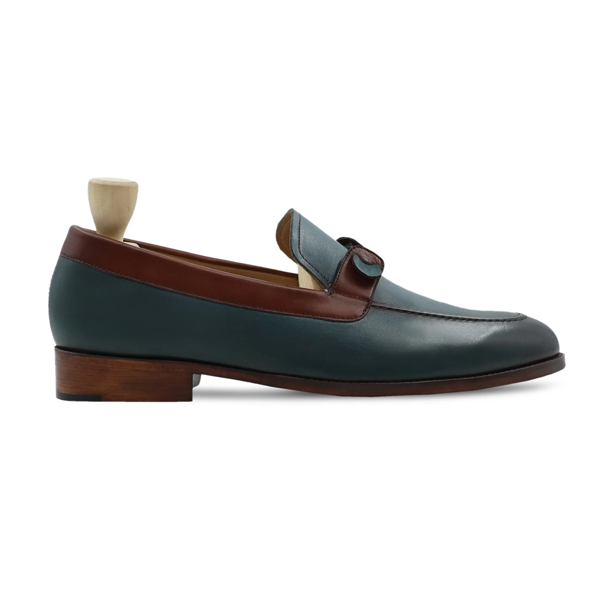 Prehnite - Men's Sea Green Calf Leather Loafer - Image 2