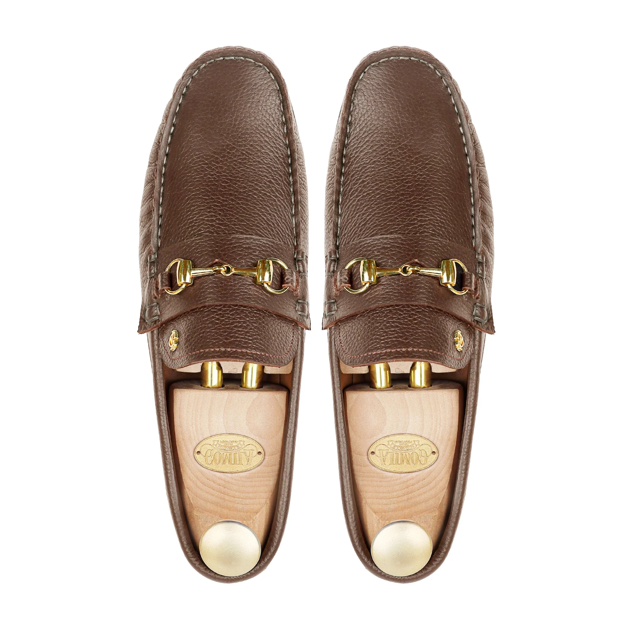 Raze - Men's Brown Pebble Grain Leather Driver Shoe - Image 3