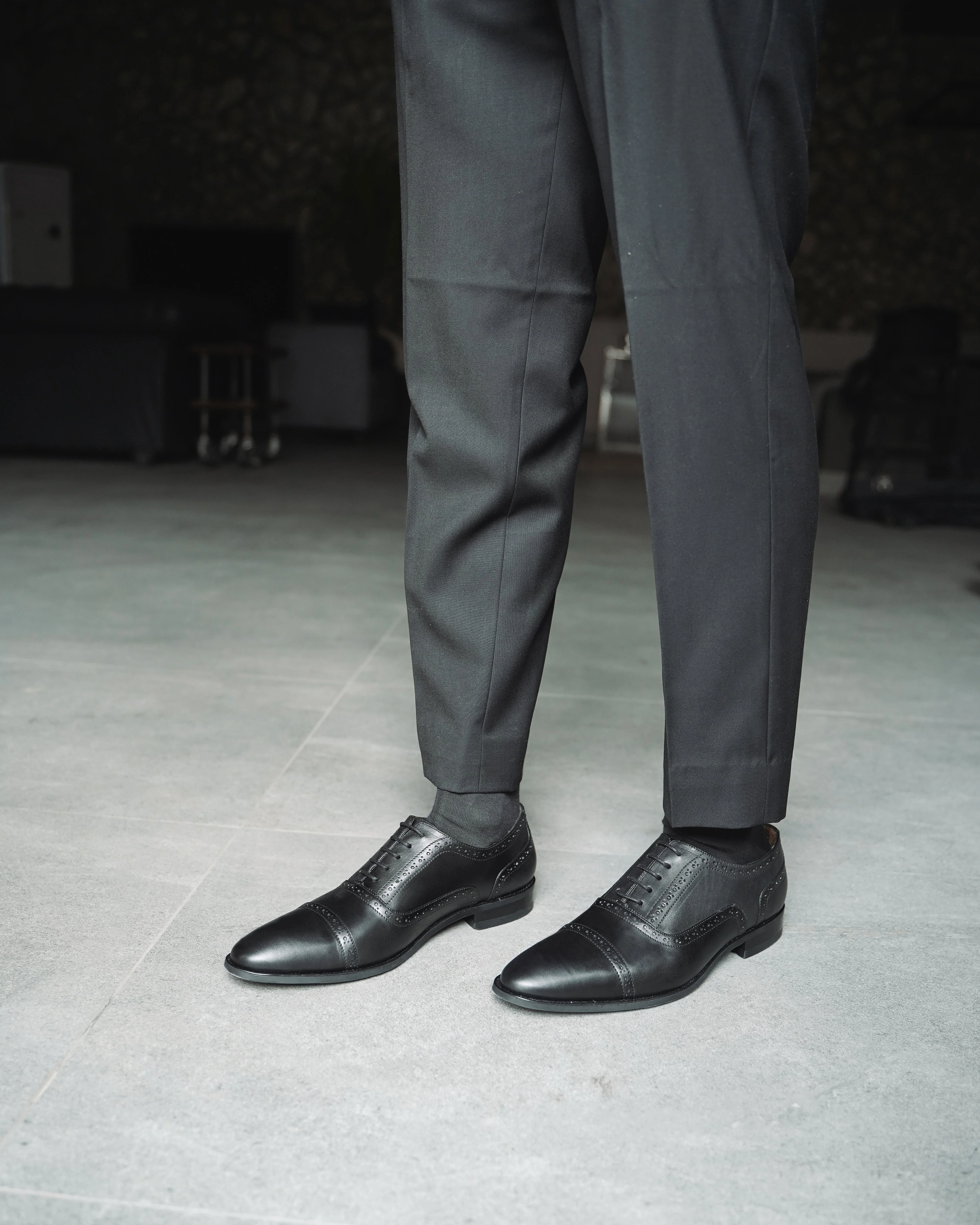 Richmond - Men's Black Calf Leather Oxford Shoe - Image 4