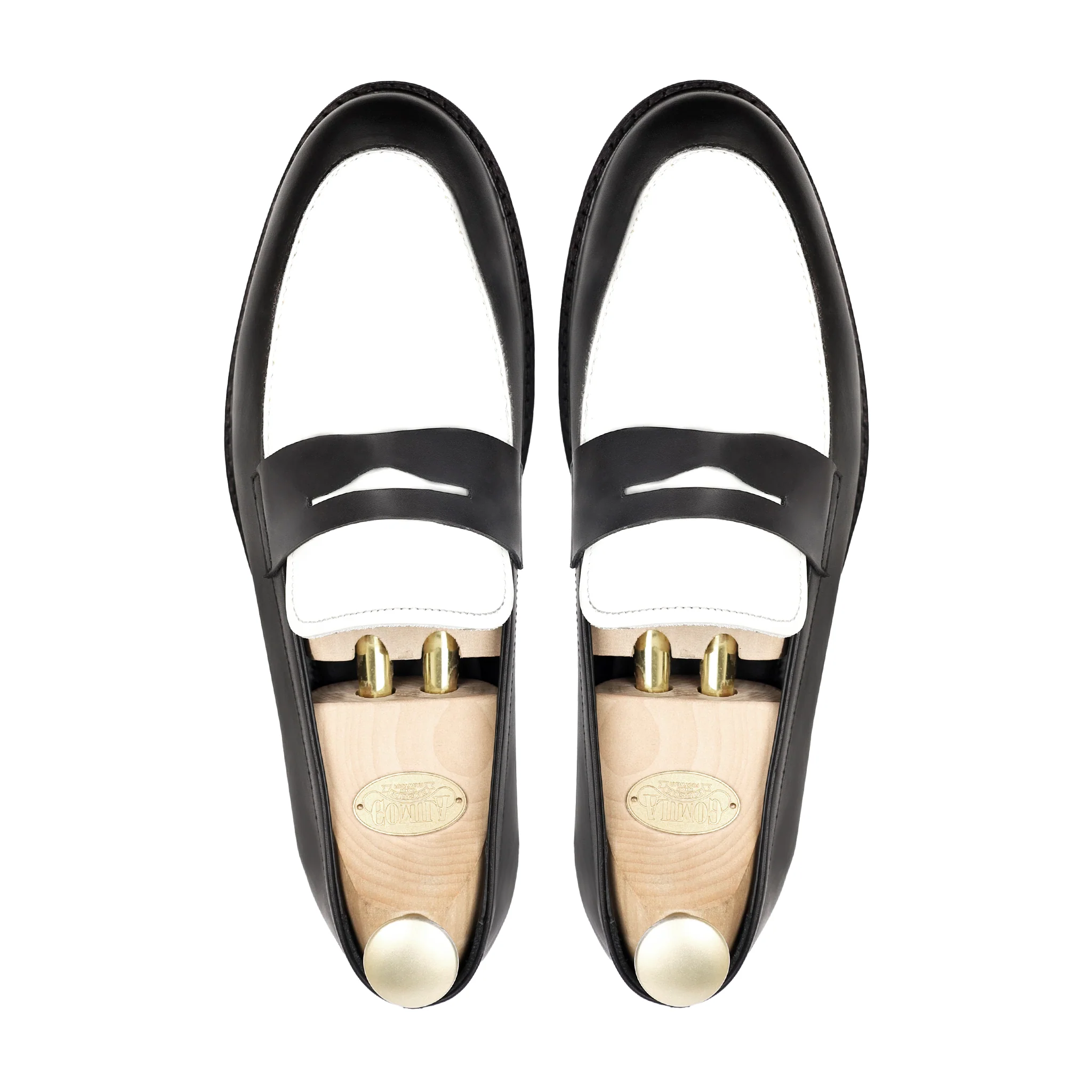 Ridge - Men's Black and White Calf Leather Loafer - Image 3
