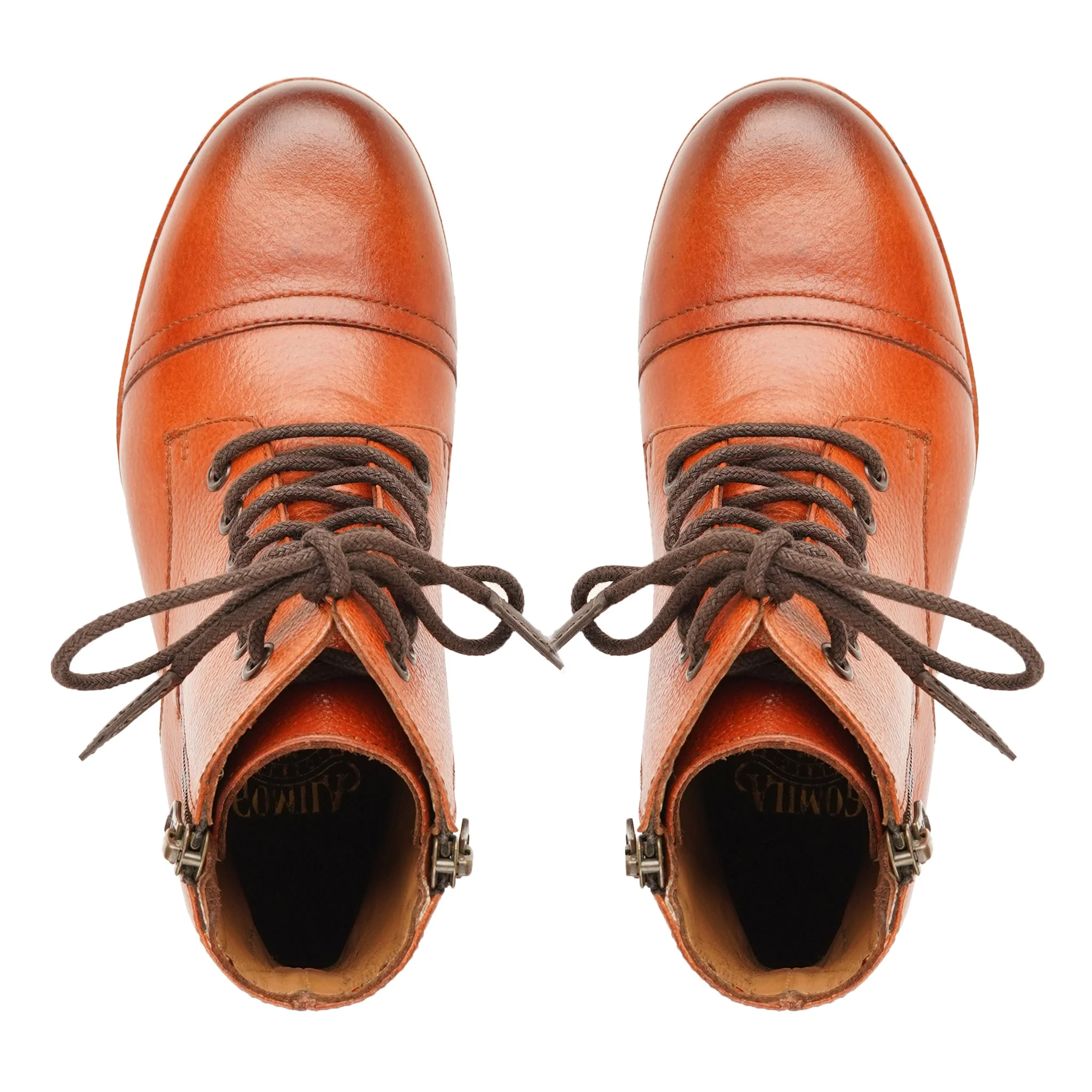 Sara - Ladies Tan Pebble Grain Leather Ankle Boot - Image 3