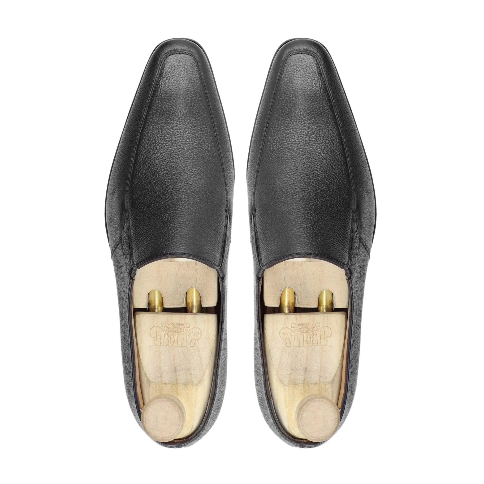 Saransk - Men's Black Pebble Grain Leather Loafer - Image 3