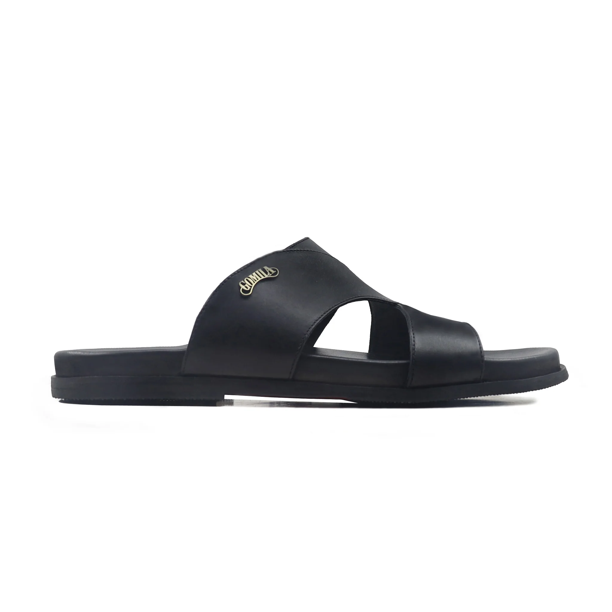 Seamus - Men's Black Calf Leather Slipper - Image 2