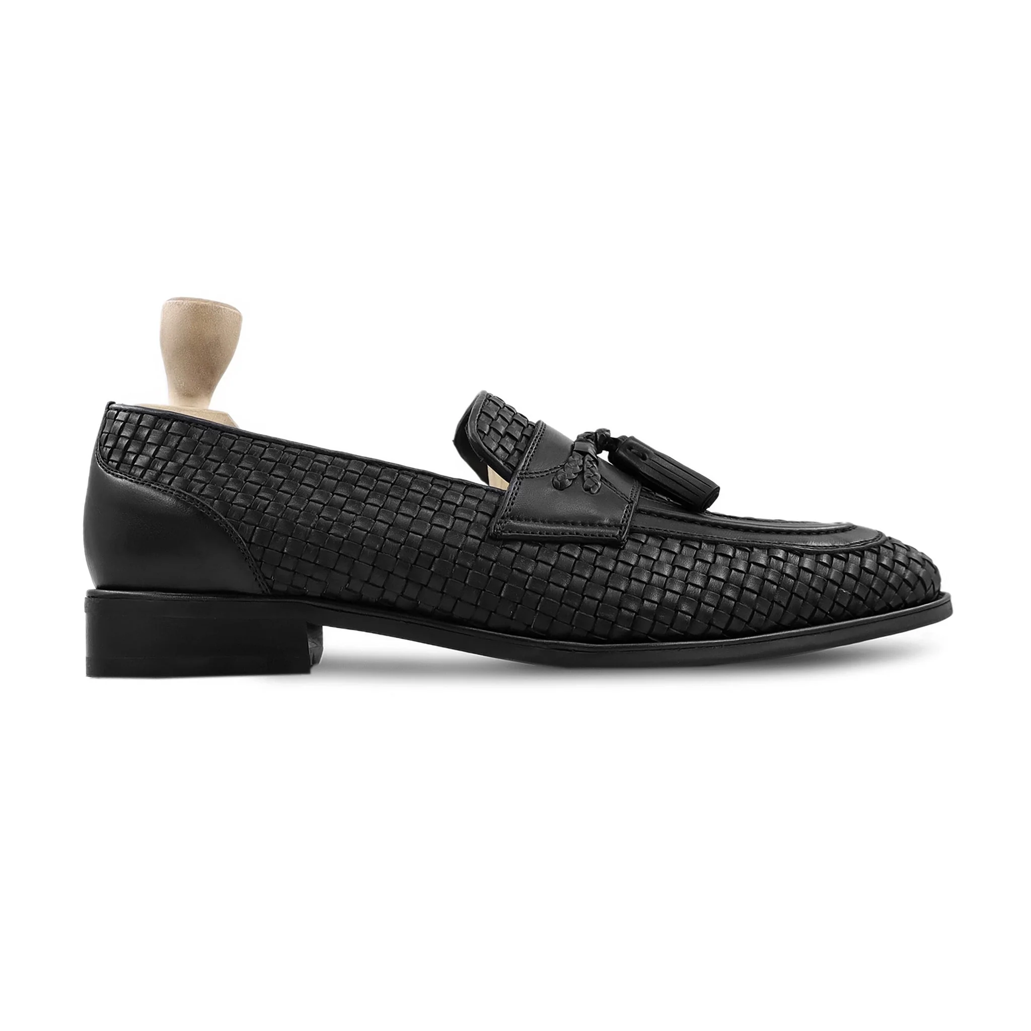 Seiji - Men's Black Hand Woven Leather Loafer - Image 2