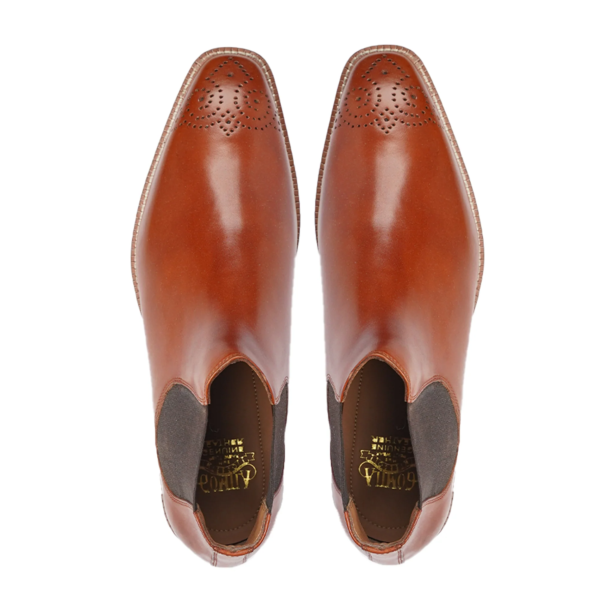 Sergiochel - Men's Tan Calf Leather Chelsea Boot - Image 3
