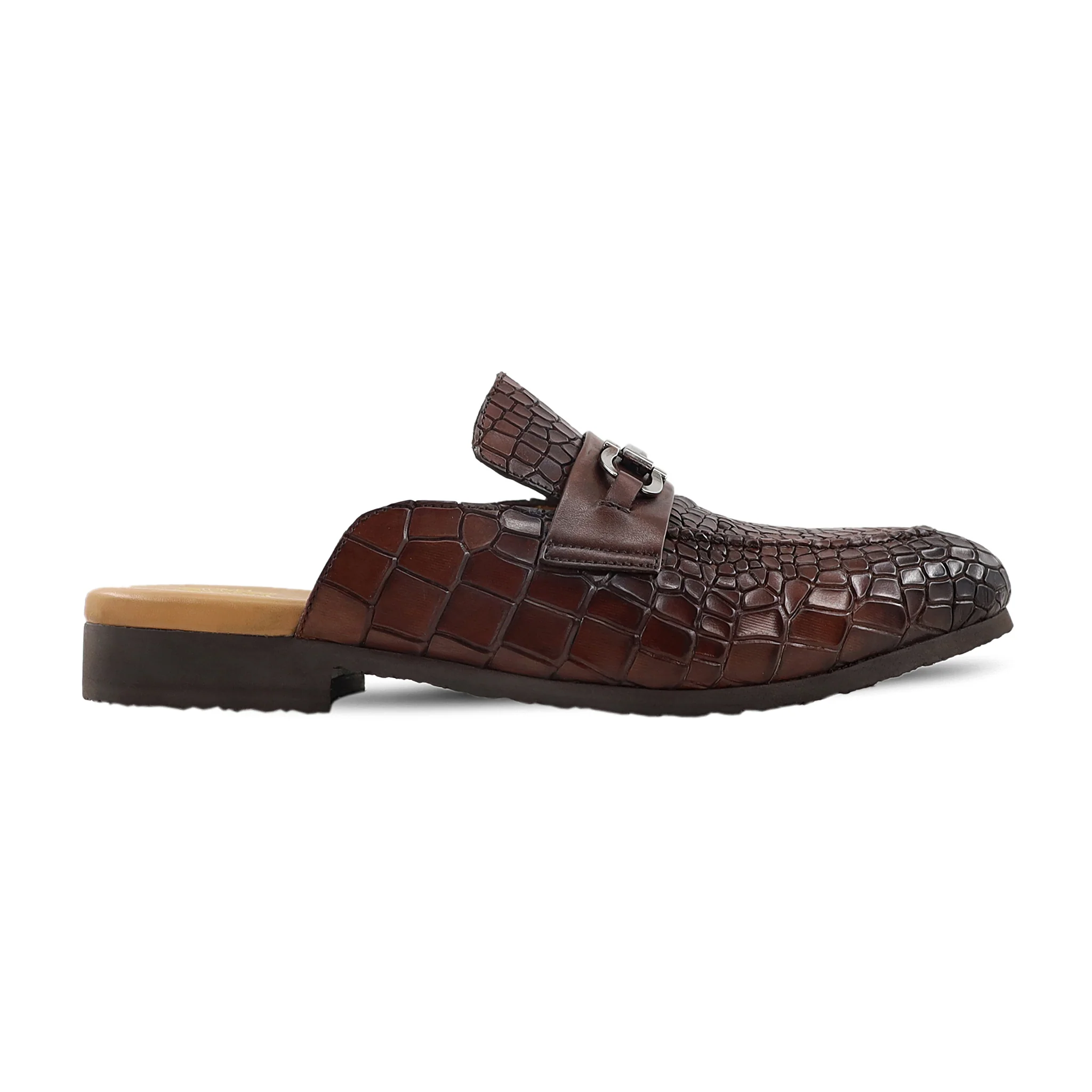 Seward - Men's Burnished Dark Brown Calf Leather Slipper - Image 2