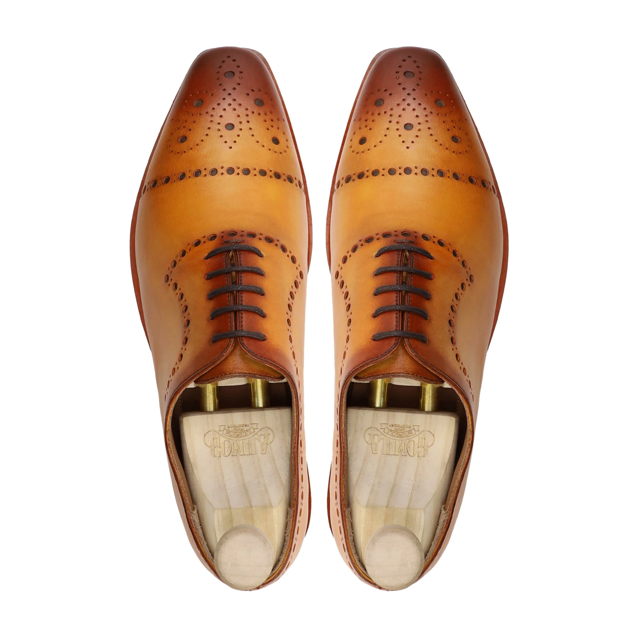Shoal - Men's Burnished Yellow Tan Calf Leather Wholecut Shoe - Goodyear Welted - Image 3