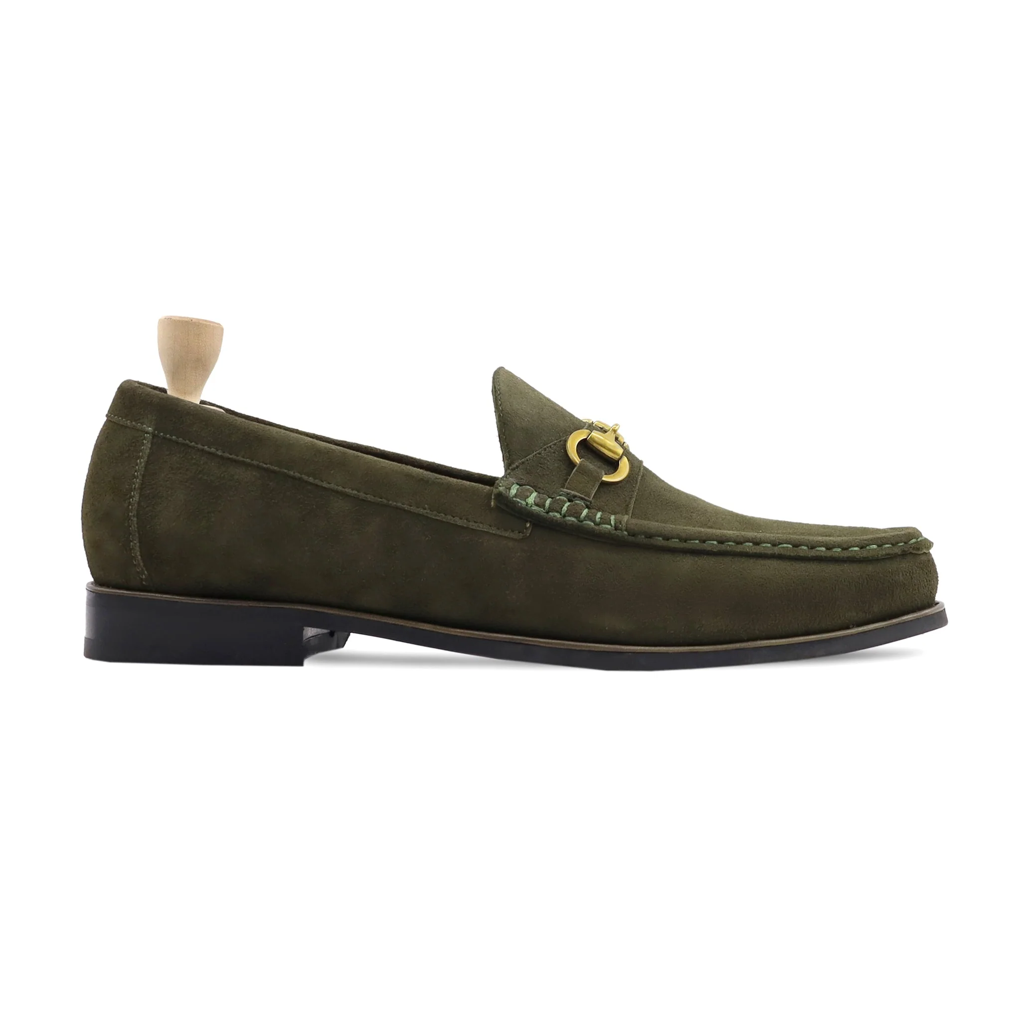 Gulbene - Men's Olive Green Kid Suede Loafer - Image 2