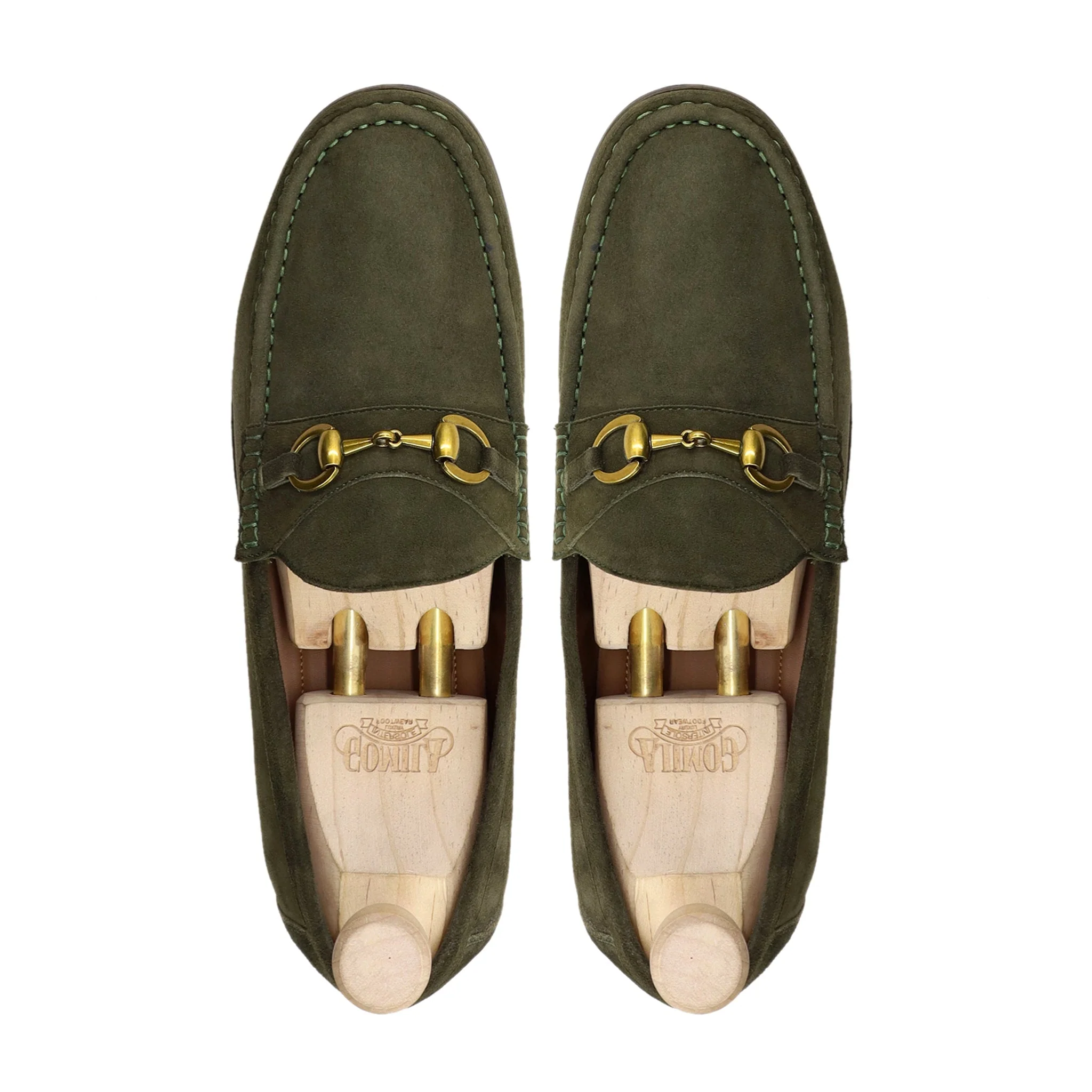 Gulbene - Men's Olive Green Kid Suede Loafer - Image 3