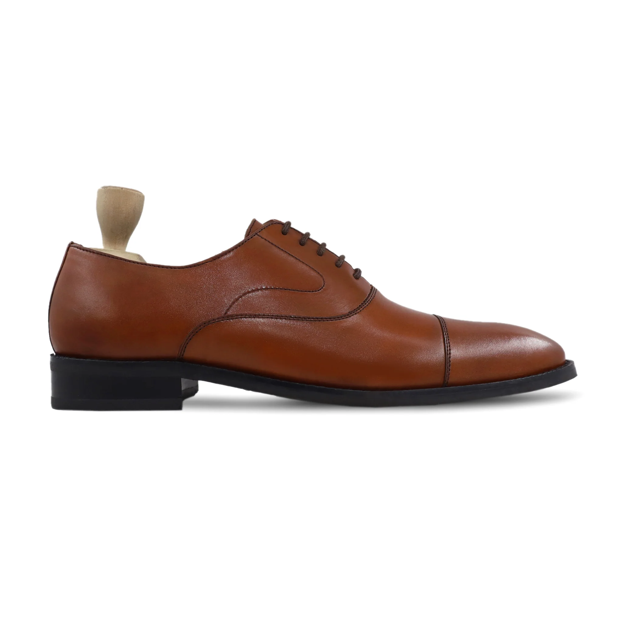 Suguru - Men's Tan Calf Leather Oxford Shoe - Image 2