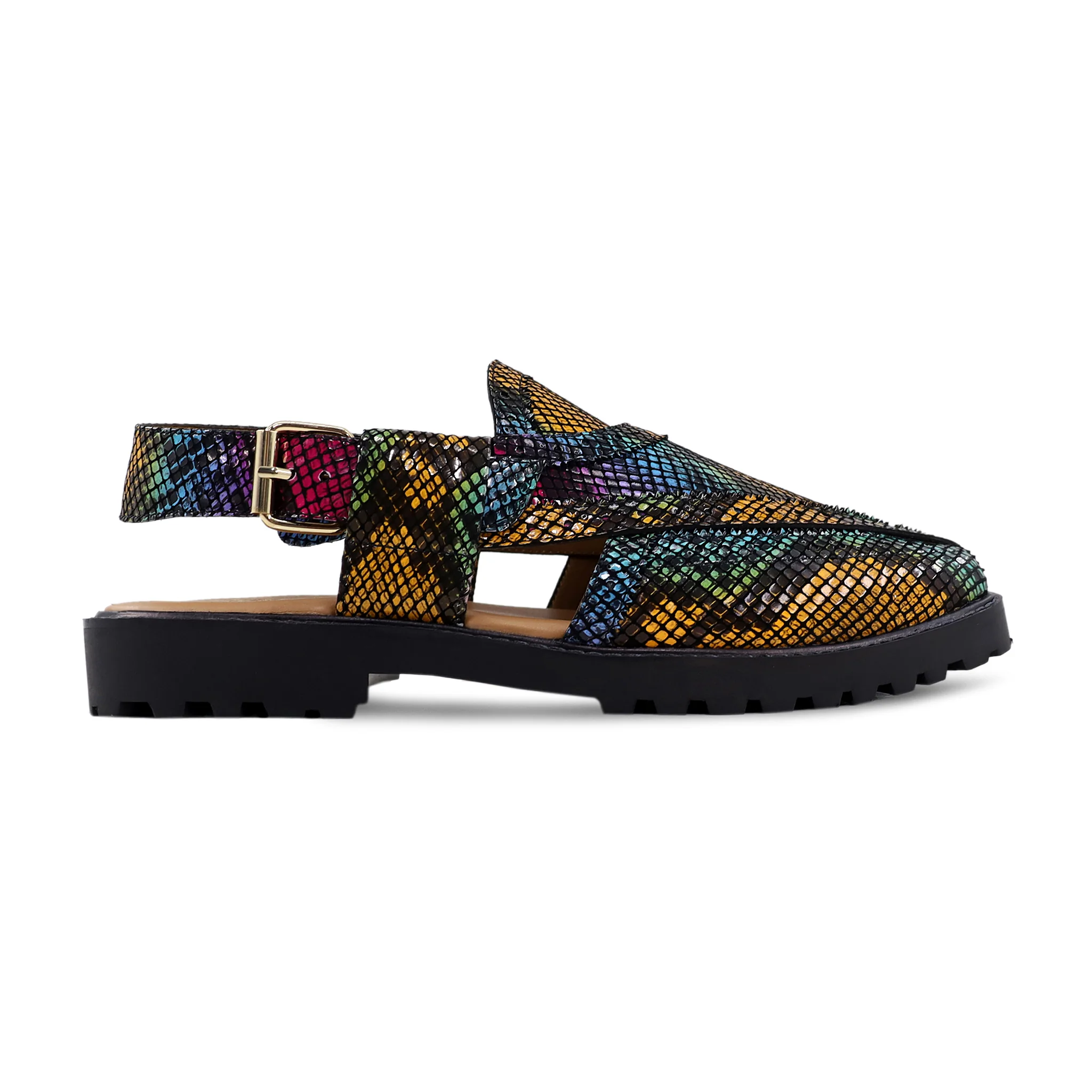 Svea - Men's Rainbow Printed Leather Sandal - Image 2