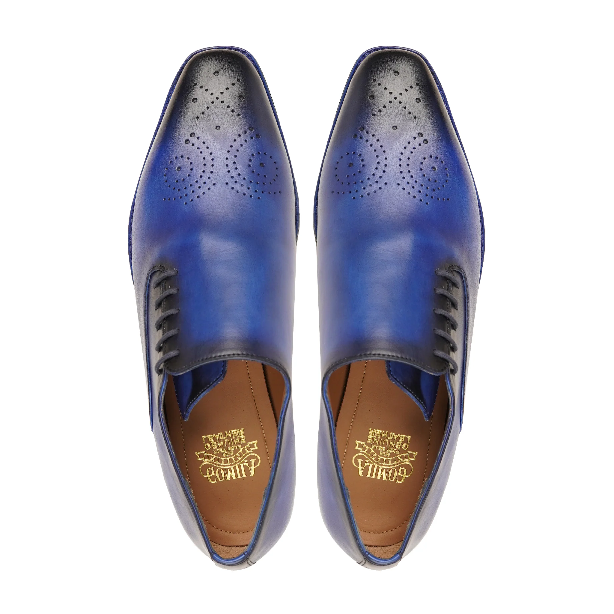 Tangos - Men's Burnished Blue Calf Leather Wholecut Shoe - Image 3