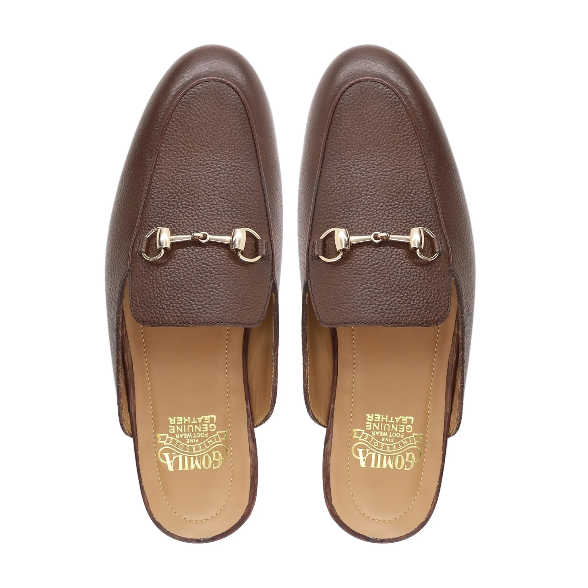 Taryn - Men's Reddish Brown Pebble Grain Leather Slipper - Image 3