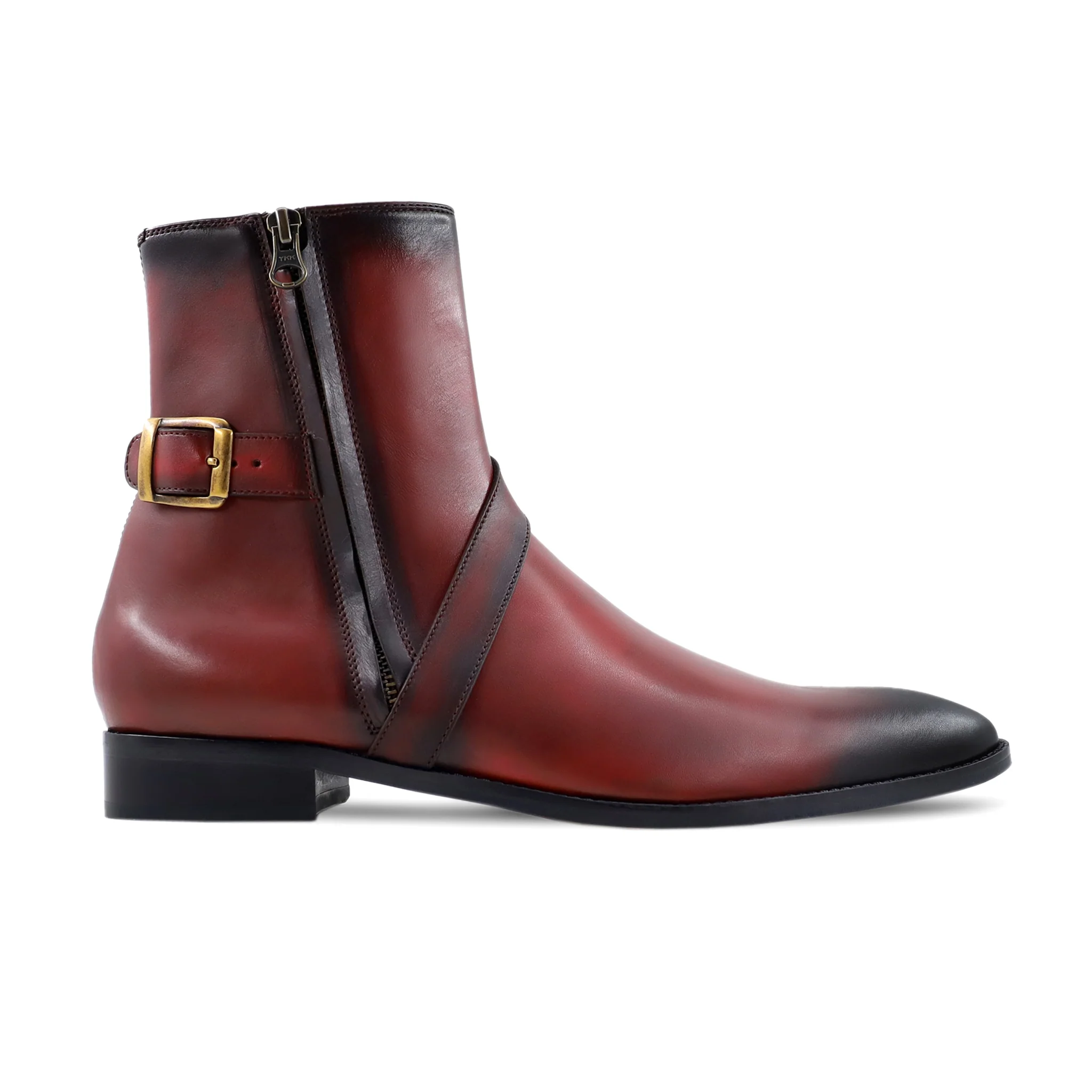 Tinhar - Men's Burnished Oxblood Calf Leather Jodhpur Boot - Image 2