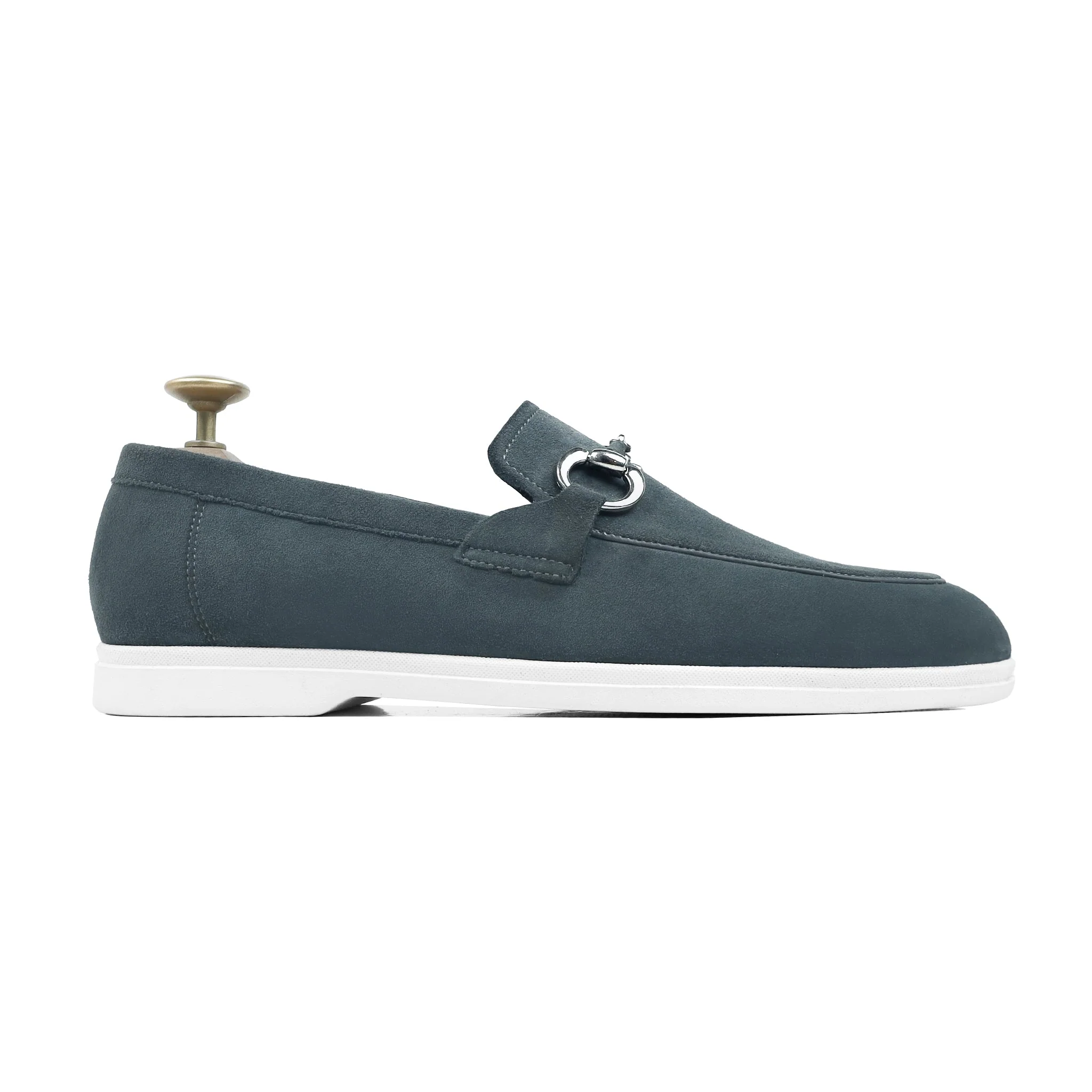 Vesco - Men's Charcoal Grey Suede Loafer - Image 2