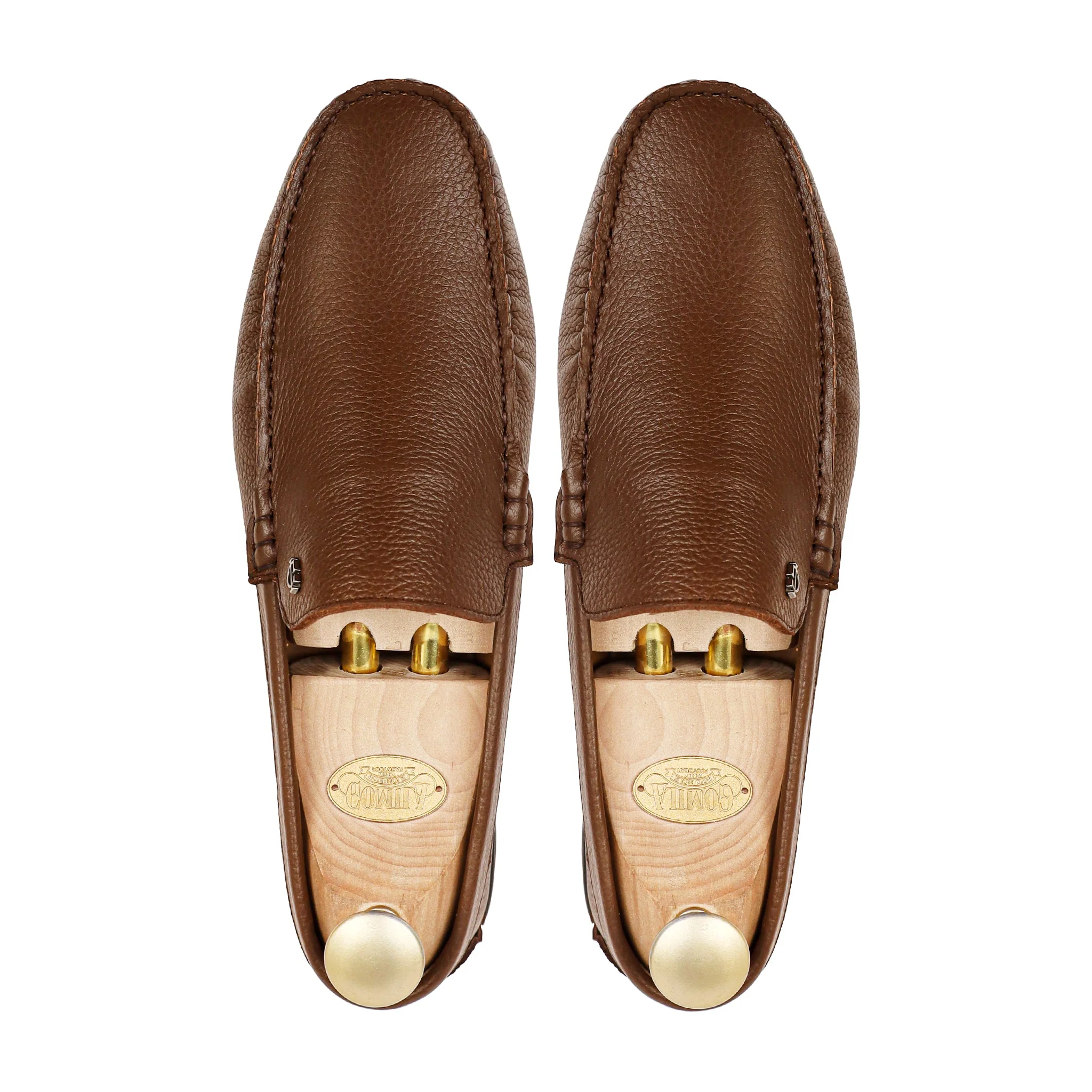 Voke - Men's Brown Pebble Grain Leather Driver Shoe - Image 3