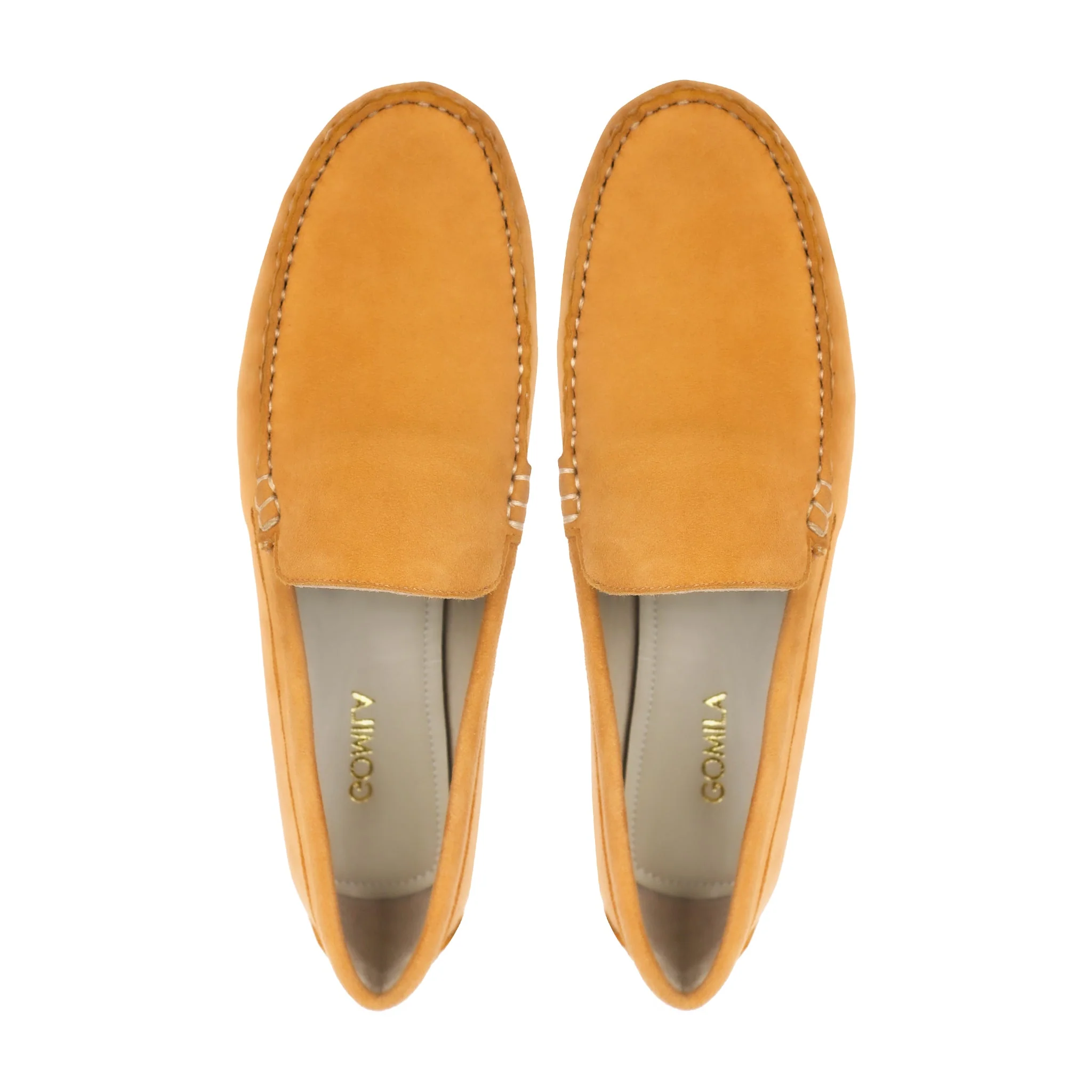 Vyla - Ladies Cognac Split Suede Loafer - Image 3