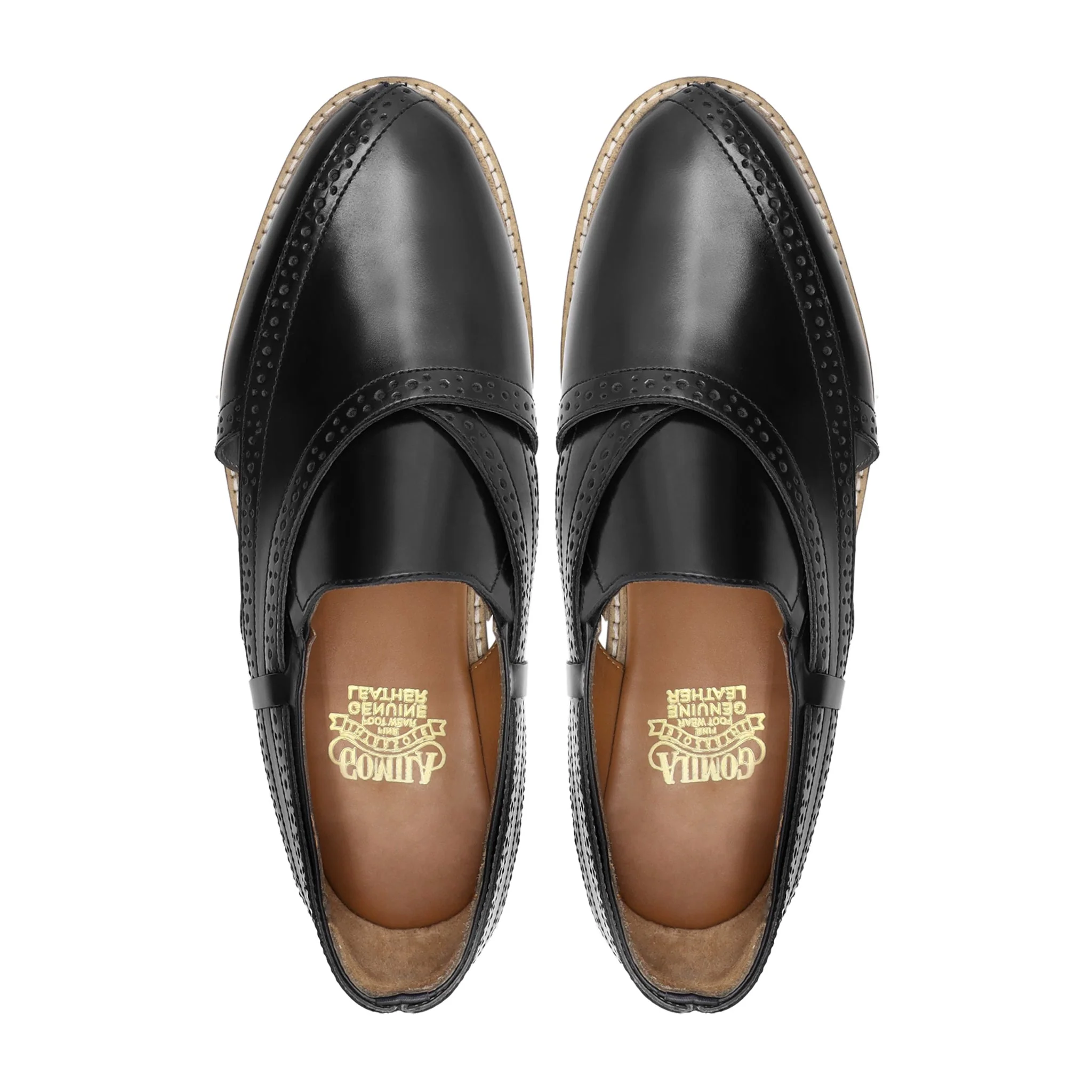 Wichita - Men's Black Box Leather High Shine Sandal - Image 3
