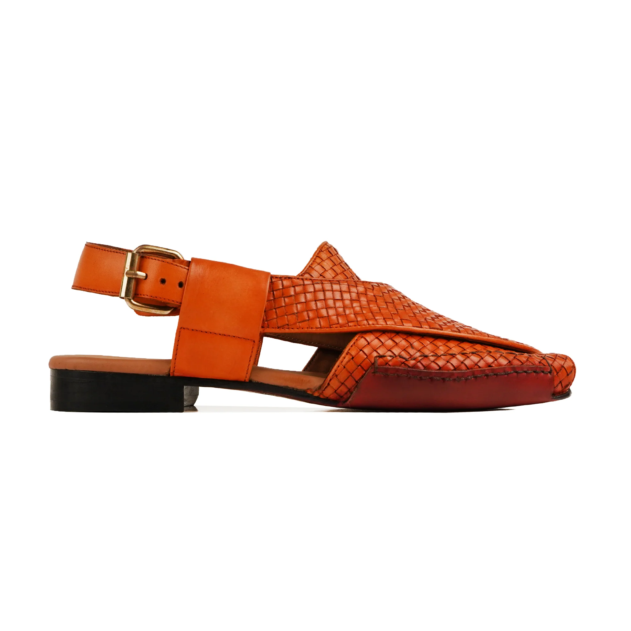 Yuka - Men's Tan Hand Woven Calf Leather Sandal - Image 2