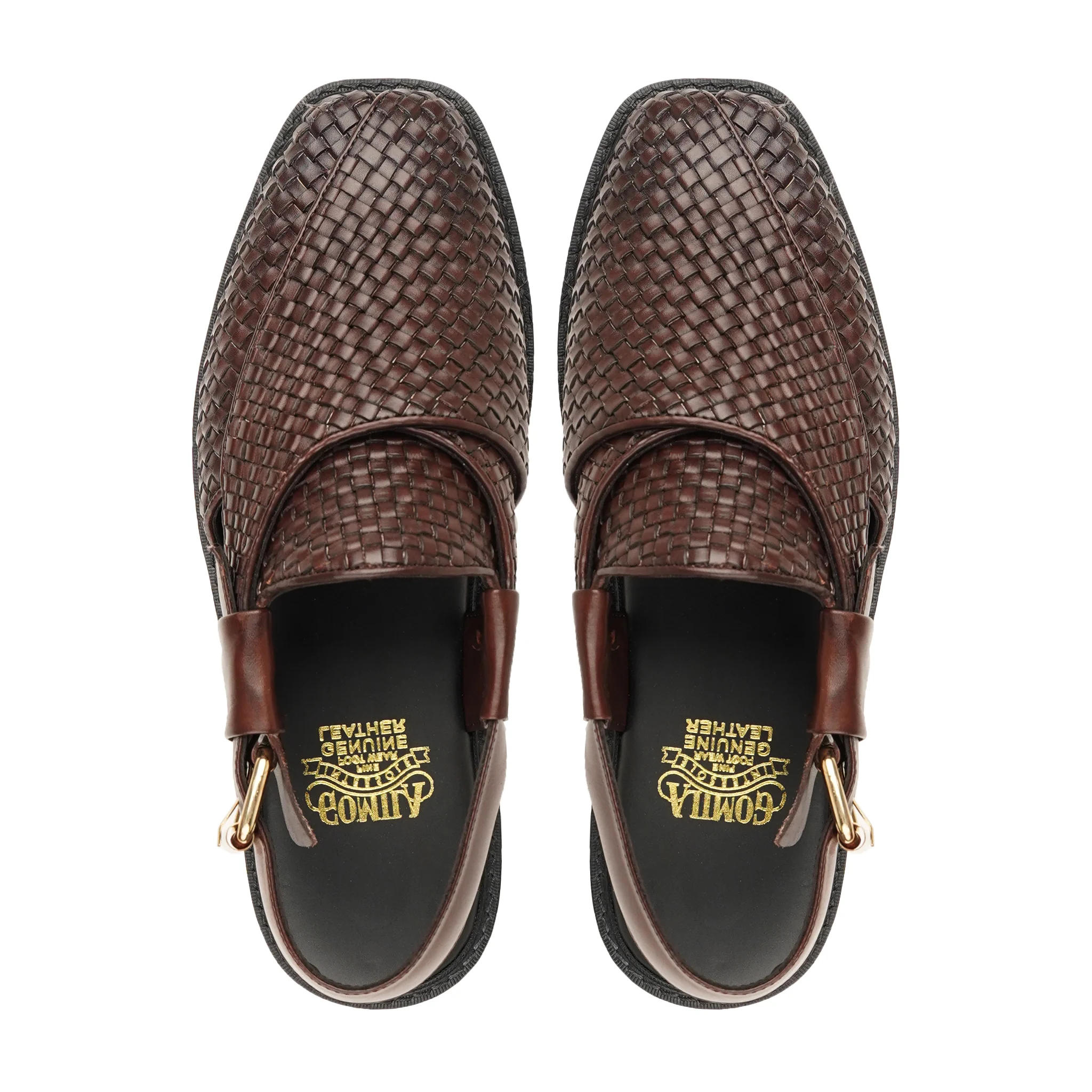 Masami - Men's Dark Brown Hand Woven Calf Leather Sandal - Image 3