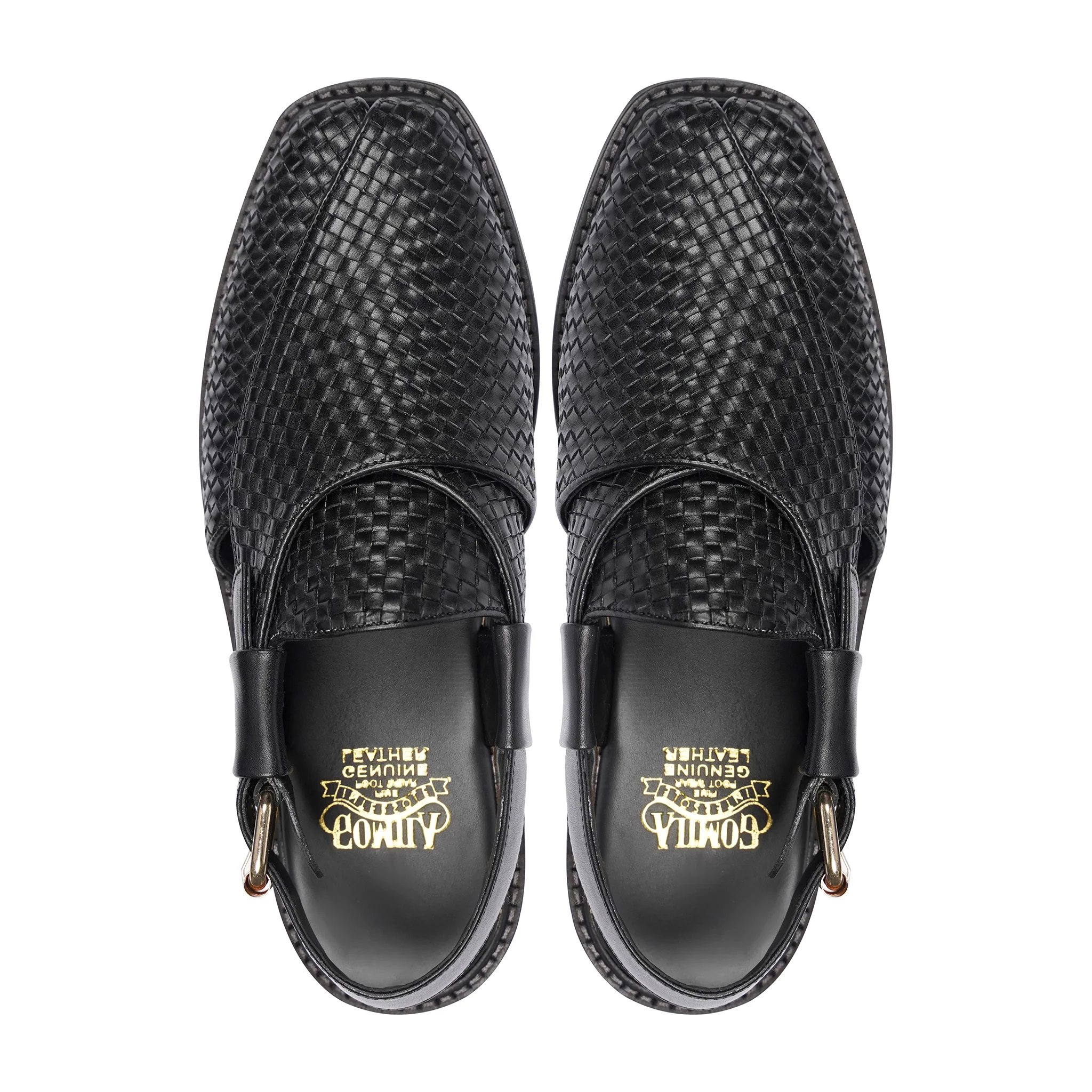 Michi - Men's Black Hand Woven Calf Leather Sandal - Image 3