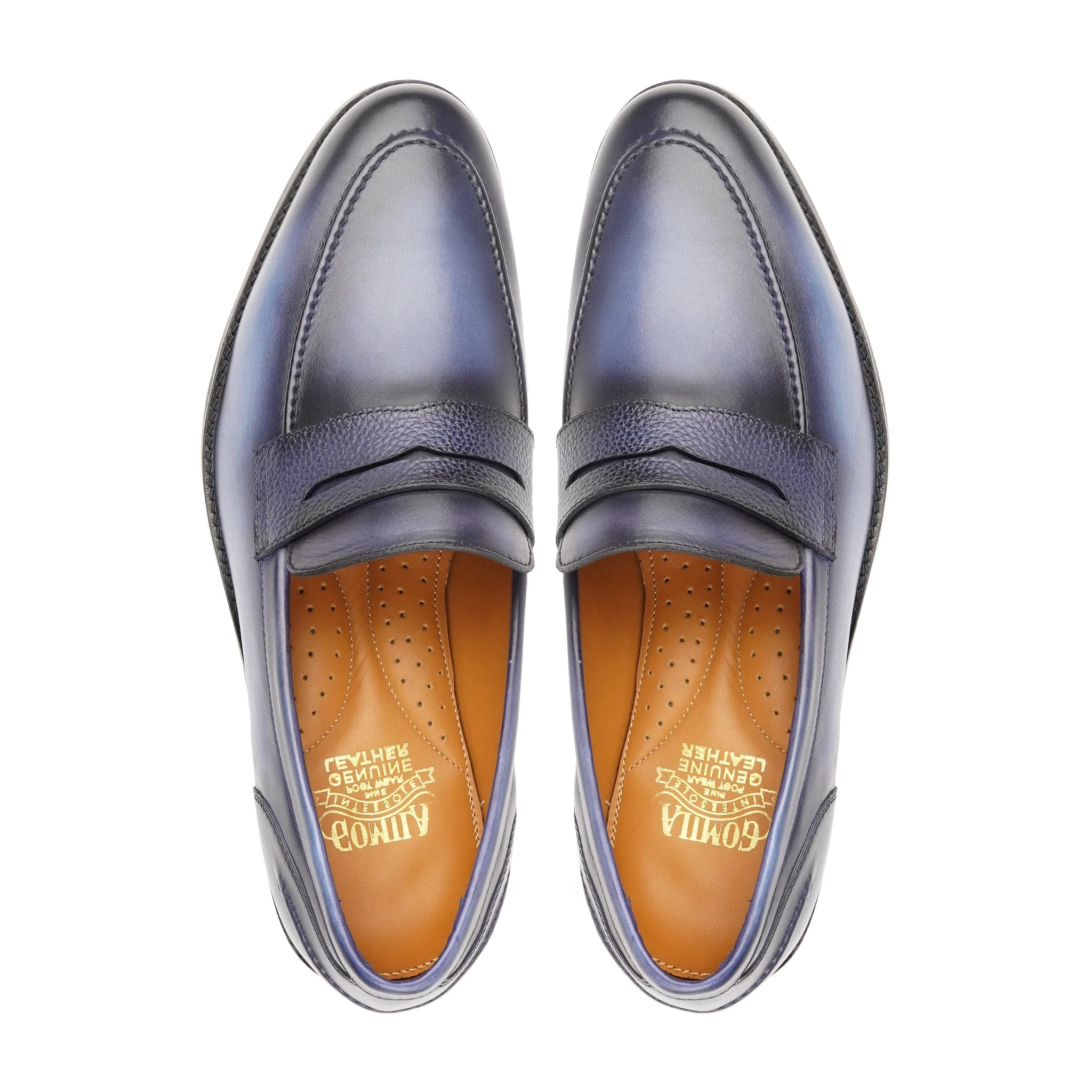 Yasa - Men's Burnished Blue Calf Leather Loafer - Image 3