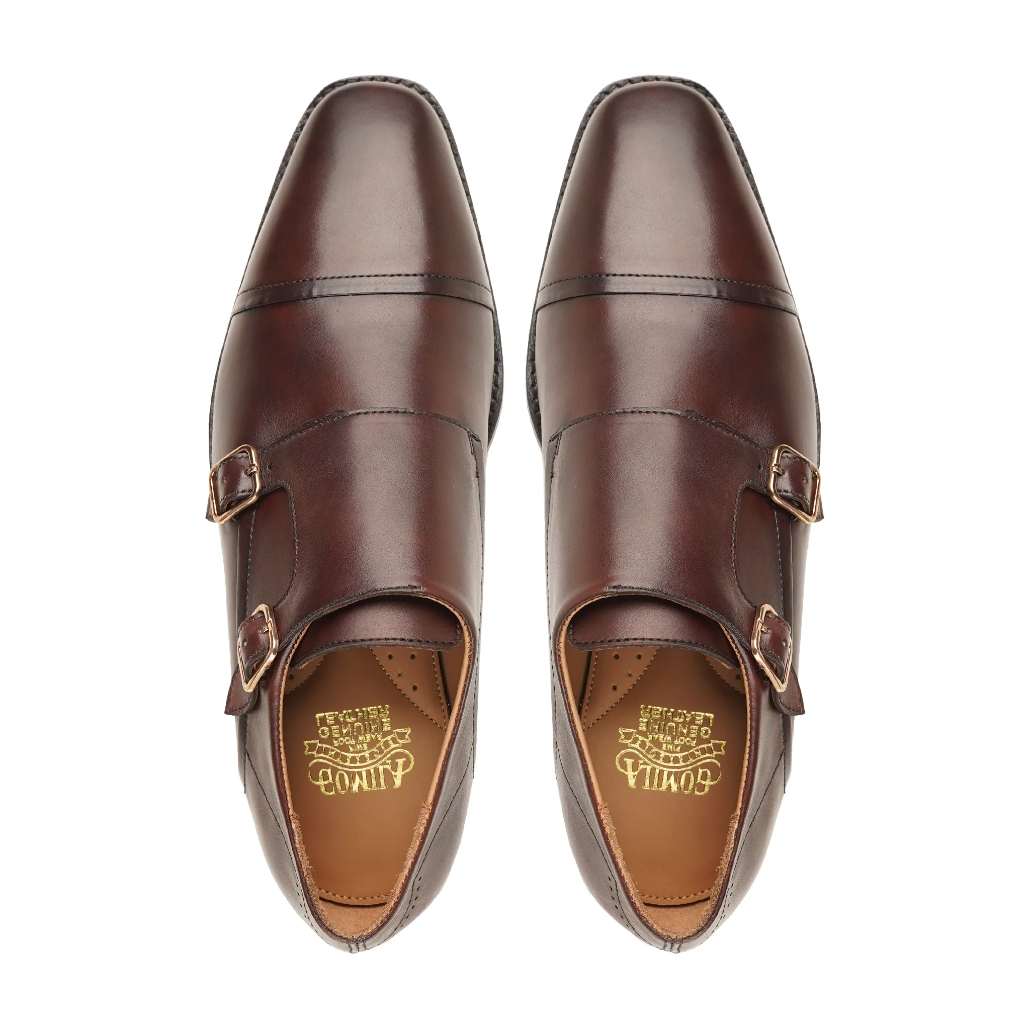 Yenz - Men's Dark Brown Calf Leather Double Monkstrap - Image 3