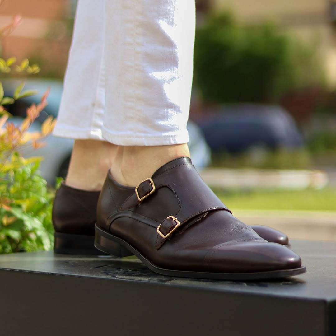 Yenz - Men's Dark Brown Calf Leather Double Monkstrap - Image 6