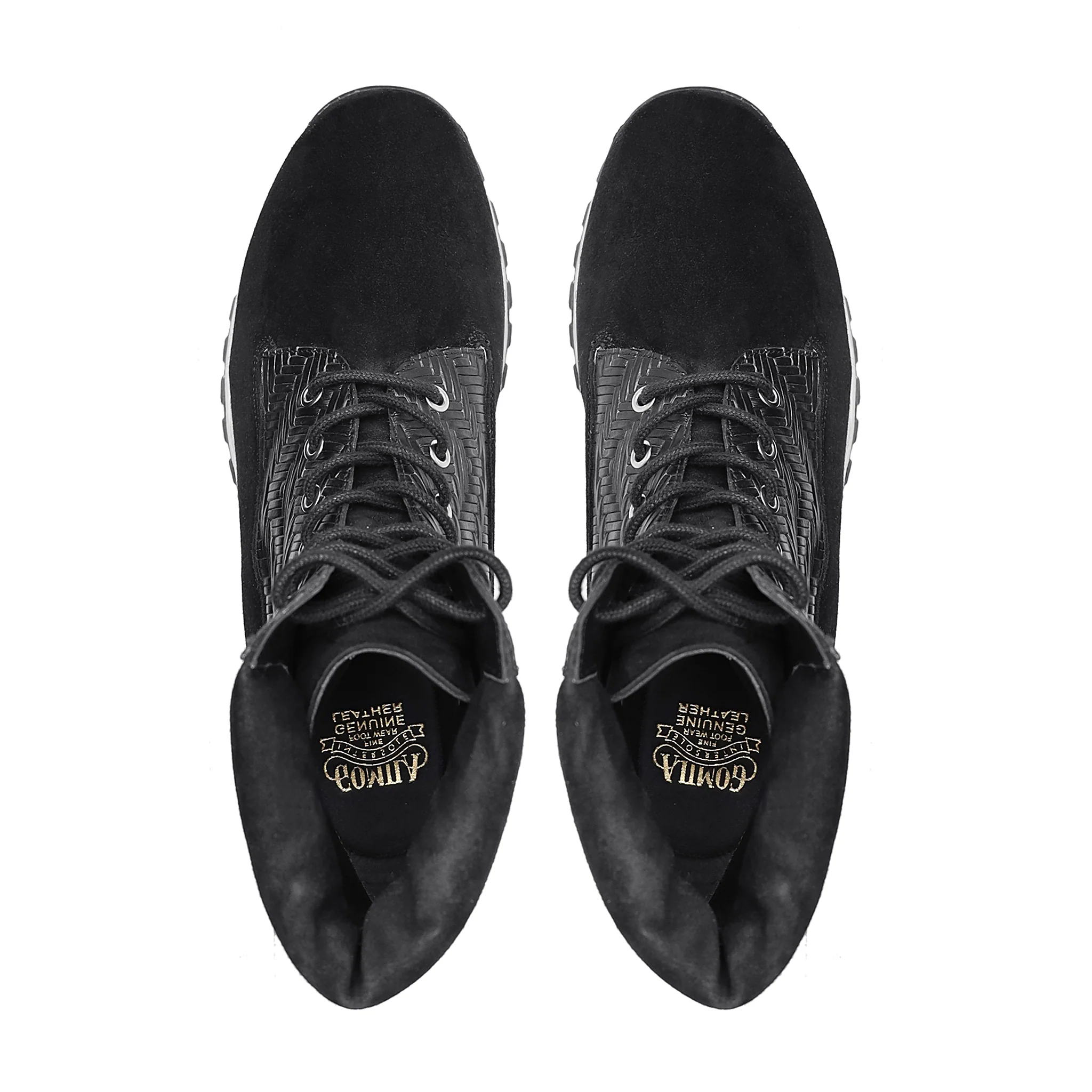 Zada - Men's Black Hand Woven And Kid Suede Leather Jogger - Image 3