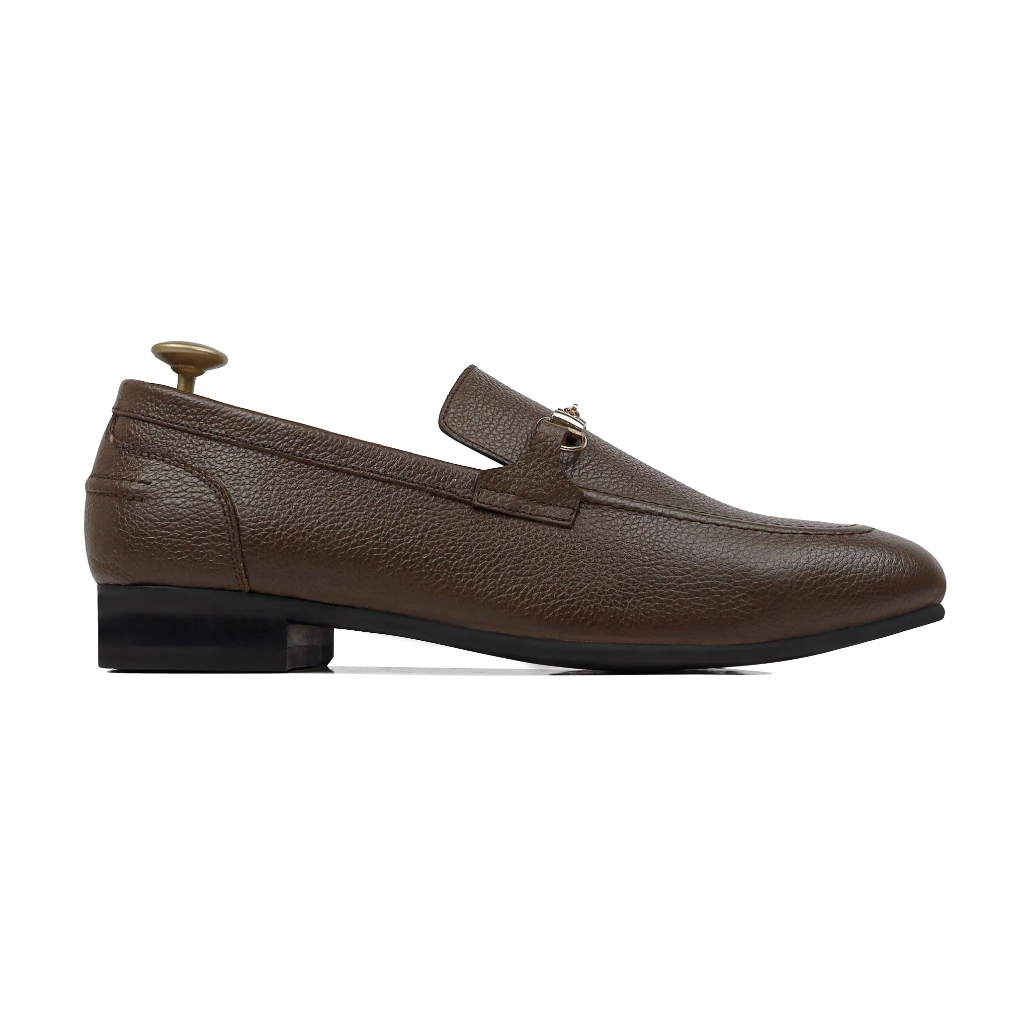 Zenda - Men's Brown Pebble Grain Leather Loafer - Image 2