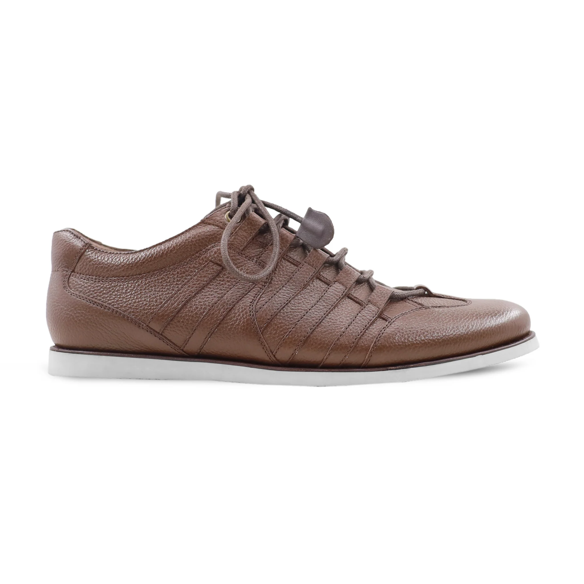 Zubtsov - Men's Brown Pebble Grain Leather Jogger - Image 2